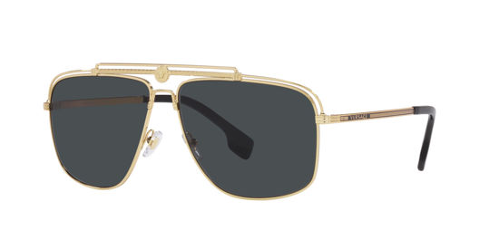 Picture of Versace Man Sunglasses Gold Frame, Dark Grey Lenses, 61MM