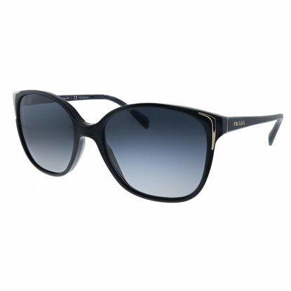 Picture of Prada Conceptual PR 01OS 1AB5W1 Black Plastic Square Sunglasses Grey Gradient Polarized Lens