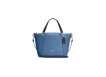 Picture of COACH Kacey Satchel In Colorblock Signature Canvas (SV/Sky Blue Multi)