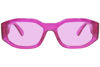 Picture of Versace VE 4361 5334/5 Transparent Fuchsia Plastic Fashion Sunglasses Pink Lens