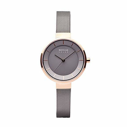 Picture of BERING Women Analog Solar Collection Watch with Stainless Steel Strap and Sapphire Crystal 14631-369, Rose Gold, Bracelet