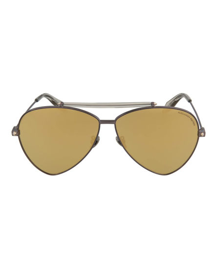 Picture of Alexander McQueen AM0058S Brown/Gold Mirror One Size