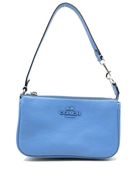 COACH blue fabric & leather shoulder bag, handbag, purse | Leather shoulder  bag, Bags, Shoulder bag