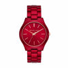 Picture of Michael Kors Women's Slim Runway Quartz Watch with Stainless-Steel-Plated Strap, Red, 20 (Model: MK3895)