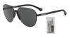 Picture of Emporio Armani EA2059 320387 61M Matte Black/Grey Pilot Sunglasses For Men+ BUNDLE with Designer iWear Complimentary Eyewear Care Kit