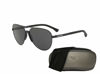 Picture of Emporio Armani EA2059 320387 61M Matte Black/Grey Pilot Sunglasses For Men+ BUNDLE with Designer iWear Complimentary Eyewear Care Kit