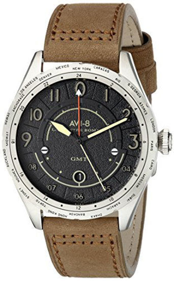 Picture of AVI-8 Men's AV-4035-02 Lancaster Bomber Analog Display Swiss Quartz Brown Watch