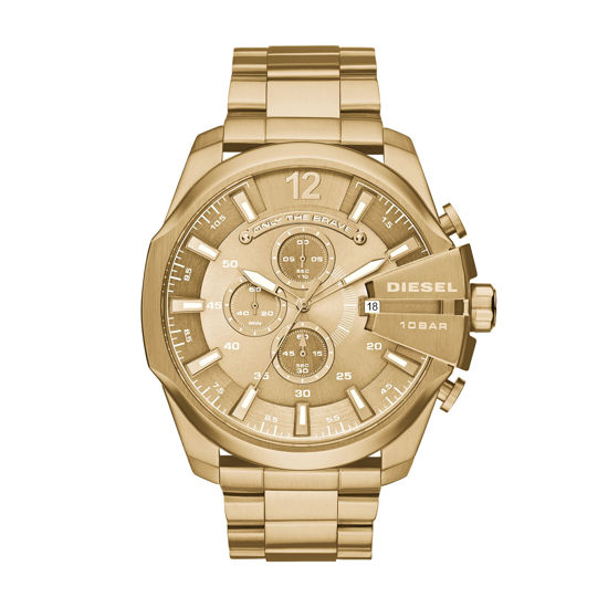 Picture of Diesel Men's 51mm Mega Chief Quartz Stainless Steel Chronograph Watch, Color: Gold (Model: DZ4360)