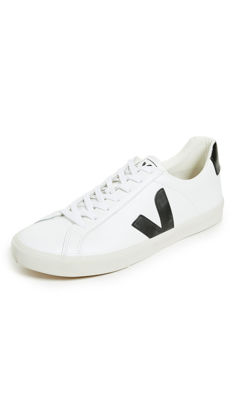 Picture of Veja Women's Esplar Logo Sneakers, Extra White/Black, 5 Medium US