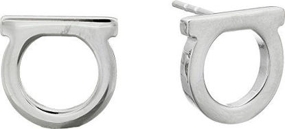 Picture of Salvatore Ferragamo Stud Gancio FQ Earrings Silver One Size