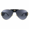 Picture of Versace VE 2150Q 100281 Gold Metal Aviator Sunglasses Grey Polarized Lens