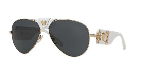 Picture of Versace Women's 0VE2150Q 1341/87 Medusa Aviator Sunglasses, White/Grey