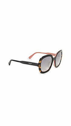 Picture of Prada Heritage PR 16US 5ZWGR0 Black Pink Medium Havana Plastic Square Sunglasses Silver Mirror Lens