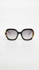 Picture of Prada Heritage PR 16US 5ZWGR0 Black Pink Medium Havana Plastic Square Sunglasses Silver Mirror Lens