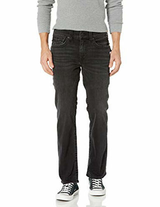 Picture of True Religion Men's Ricky Straight Leg Jean with Back Flap Pockets, Black Wash, 38W X 32L