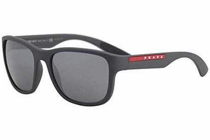 Picture of Prada Sport PS01US UFK5L0 Grey Rubber PS01US Square Sunglasses Lens Category 3