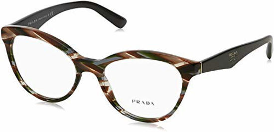 Picture of Prada Heritage PR 11RV VAO1O1 Sheaves Grey Brown Plastic Round Eyeglasses 52mm