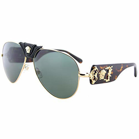 Picture of Versace Man Sunglasses Gold Frame, Dark Green Lenses, 62MM