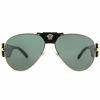 Picture of Versace Man Sunglasses Gold Frame, Dark Green Lenses, 62MM