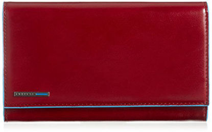 Picture of Piquadro Women's Wallet with Flap and Three Dividers with Document Holder, Red, One Size