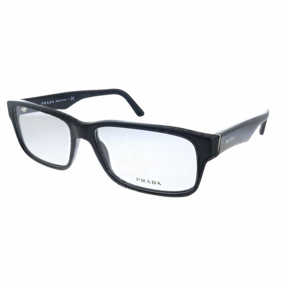 Picture of Prada Heritage PR 16MV 1AB1O1 Gloss Black Plastic Rectangle Eyeglasses 57mm