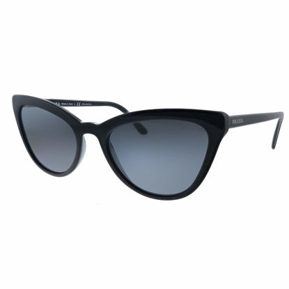 Picture of Prada Catwalk PR 01VS 1AB5Z1 Black Plastic Cat-Eye Sunglasses Grey Polarized Lens