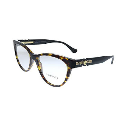 Picture of Versace VE 3304 108 Havana Plastic Cat-Eye Eyeglasses 53mm