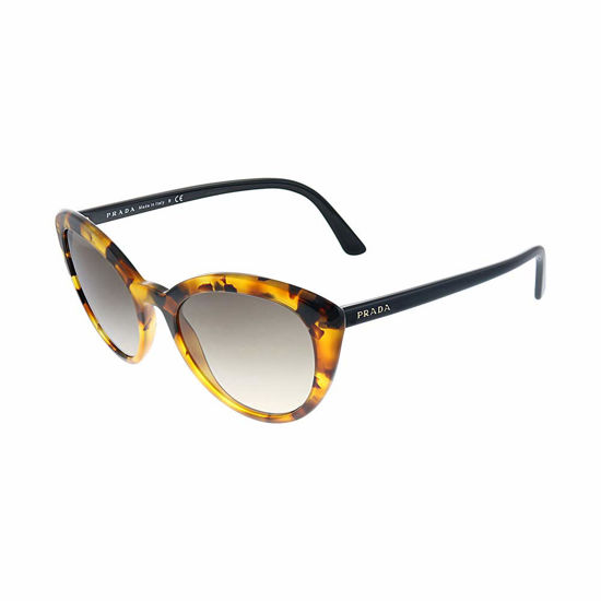 Picture of Prada PR 02VS UF33D0 Orange Havana Plastic Cat-Eye Sunglasses Grey Gradient Lens