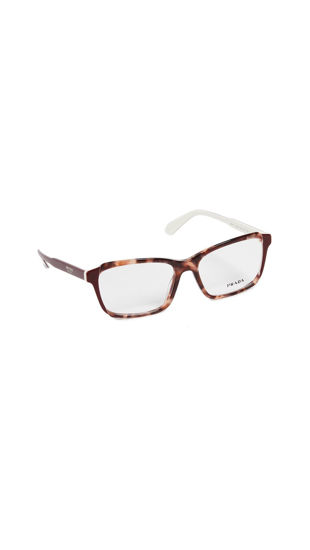 Picture of Prada Women's Rectangle Glasses, Grey Havana/Clear, One Size