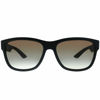 Picture of Prada Lifestyle PS 03QS DG00A7 Black Rubber Plastic Rectangle Sunglasses Grey Gradient Lens