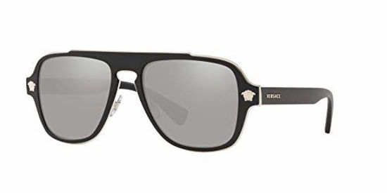 Picture of Versace Man Sunglasses Black Frame, Light Grey Mirror Silver Lenses, 56MM