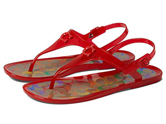 GetUSCart COACH Women s Natalee Jelly Sandals Red Orange 6 B Medium