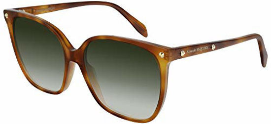 Picture of Alexander McQueen AM0188S Sunglasses 003 Havana/Green Gradient Lens 59MM