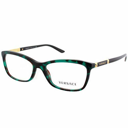 Picture of Versace VE3186 Eyeglass Frames 5076-54 - Green Havana Transp VE3186-5076-54