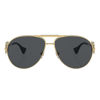 Picture of Versace Unisex Sunglasses Gold Frame, Dark Grey Lenses, 65MM