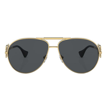 Picture of Versace Unisex Sunglasses Gold Frame, Dark Grey Lenses, 65MM