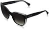 Picture of Ralph by Ralph Lauren Women's RA5242 Square Sunglasses, Black On Grey/Light Grey Gradient Polarized, 55 mm