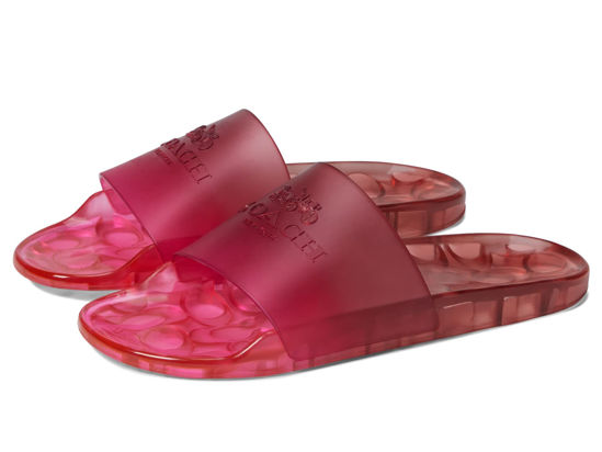 GetUSCart COACH Women s Ulyssa Pool Slides Petunia Black Cherry