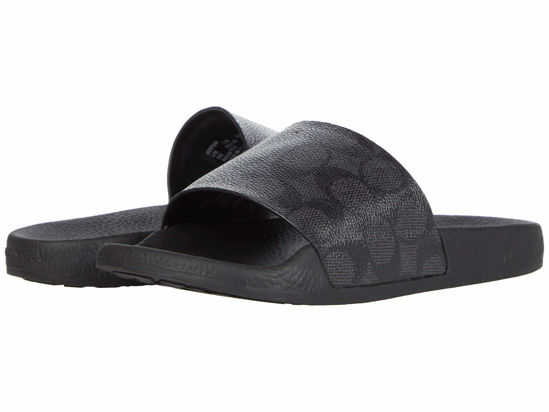 GetUSCart COACH Women s Udele Slide Charcoal Black Mixed Material 5 M