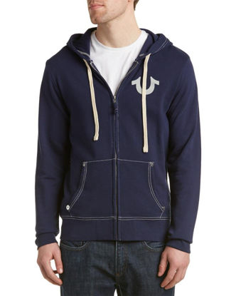 Picture of True Religion mens Buddha Logo Zip Hoodie Hooded Sweatshirt, True Navy, X-Large US