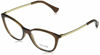 Picture of Ralph by Ralph Lauren Women's RA7114 Cat Eye Prescription Eyewear Frames, Shiny Transparent Brown/Demo Lens, 54 mm