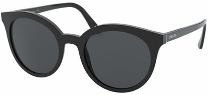 Picture of Prada PR02XS 1AB5S0 Black PR02XS Round Sunglasses Lens Category 3 Size 53mm