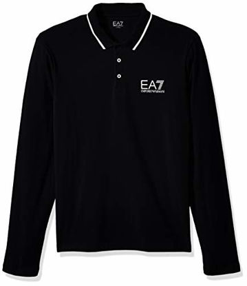 Picture of Emporio Armani EA7 Men's Train Core Stretch Long Sleeve Polo, Black, S