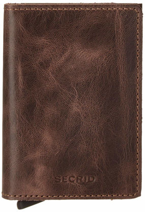 Picture of Secrid - Slim Wallet Genuine Vintage Leather RFID Safe Card Case for max 12 Cards (Chocolate) (Chocolate)