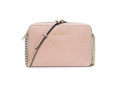 Picture of Michael Kors Women's Jet Set Crossbody Leather Bag, Ballet, Large