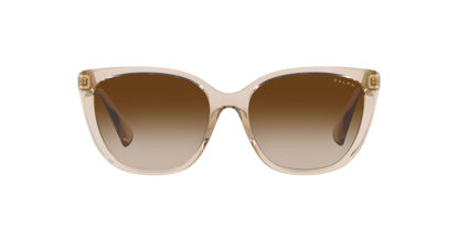 Picture of Ralph by Ralph Lauren Women's RA5274 Butterfly Sunglasses, Shiny Transparent Brown, 56 mm