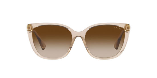 Picture of Ralph by Ralph Lauren Women's RA5274 Butterfly Sunglasses, Shiny Transparent Brown, 56 mm