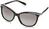 Picture of Ralph by Ralph Lauren Women's RA5203 Cat Eye Sunglasses, Shiny Black Marble & Silver/Gradient Grey, 54 mm