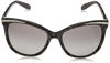 Picture of Ralph by Ralph Lauren Women's RA5203 Cat Eye Sunglasses, Shiny Black Marble & Silver/Gradient Grey, 54 mm