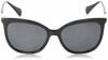 Picture of Ralph by Ralph Lauren Women's RA5248 Square Sunglasses, Shiny Black/Polarized Dark Grey, 56 mm